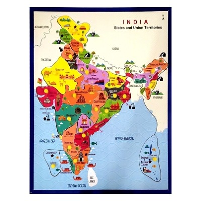 Wooden India Map – onlinetoystore